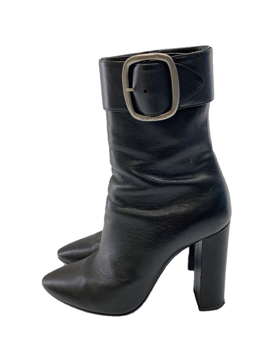 Rakuten - 【中古】SAINT LAURENT◆ベルト付きブーツ/38.5/BLK/レザー/DY 529330【シューズ】