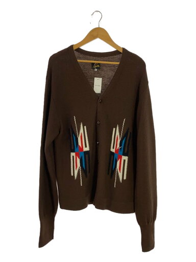 【中古】Needles◆V Neck Cardigan -Chimayo-/カーディガン(薄手)/M/ウール/BRW/OT268【メンズウェア】 【中古】Needles◆V Neck Cardigan -Chimayo-/カーディガン(薄手)/M/ウール/BRW/OT268【メンズウェア】