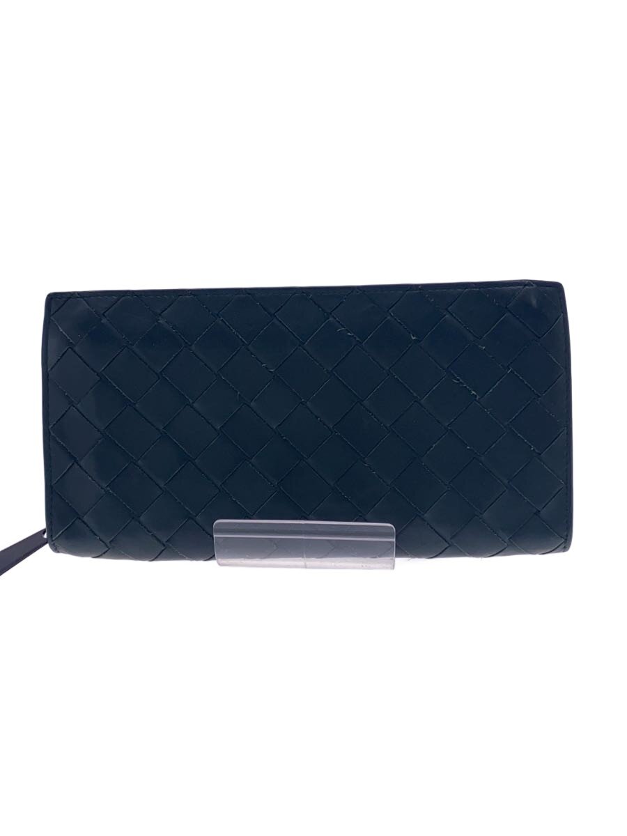 【中古】BOTTEGA VENETA◆イントレチャート/ラウンドジップ/長財布/レザー/GRN/メンズ【服飾雑貨他】