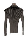 【中古】ISSEY MIYAKE◆ニット・セーター(厚手)/2/ウール/WHT/ストライプ/IM94KN533【レディースウェア】(4)