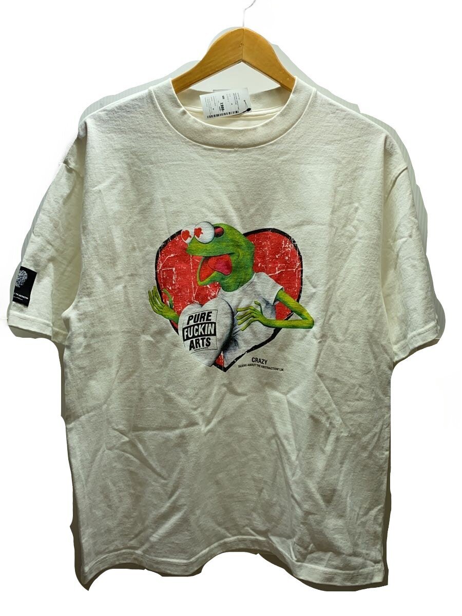 TALKING ABOUT THE ABSTRACTION◆25AW/crazy flog tee/Tシャツ/M/コットン/WHT/プリント/2526aw-t-010