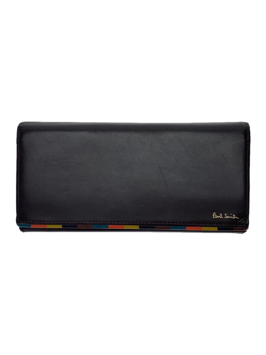 【中古】Paul Smith◆長財布/レザー/BRW/無地/レディース【服飾雑貨他】