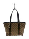 【中古】GUCCI◆トートバッグ_シェリー_GGキャンバス/キャンバス/BRW【バッグ】