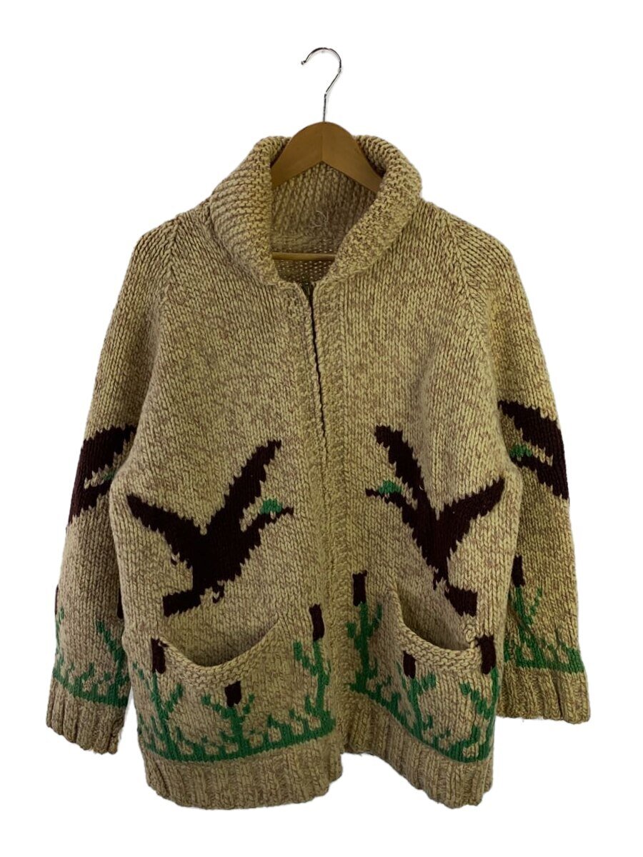 【中古】カウチンセーター/60s/TALON/ニット/ウール/BEG/総柄【メンズウェア】