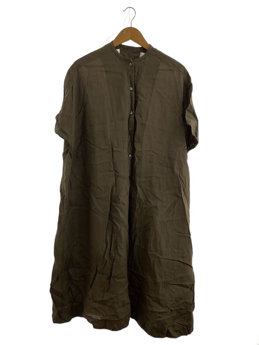 【中古】DRESSTERIOR◆半袖ワンピース/36/リネン/BRW/085-52080【レディースウェア】