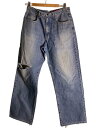 【中古】GUESS◆baggy denim pant/ボトム/33/デニム/IDG/M019677135【メンズウェア】