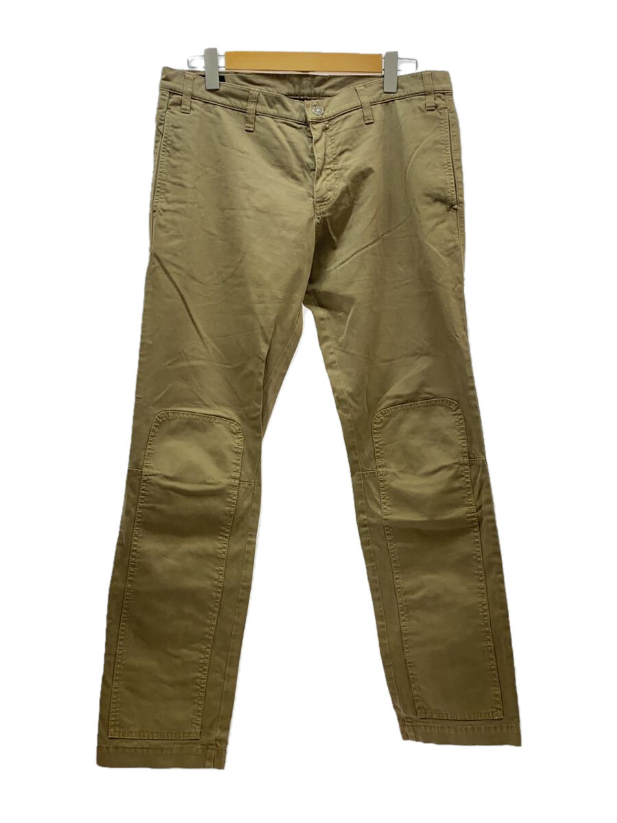 【中古】GUCCI◆ストレートパンツ/ジップアップ/50/コットン/ベージュ【メンズウェア】