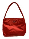 【中古】PRADA◆ハンドバッグ/ナイロン/RED/無地/B6243【バッグ】