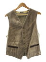 【中古】GIORGIO ARMANI◆ベスト/48/ウール/BEG/総柄//【メンズウェア】