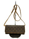 【中古】LOUIS VUITTON◆ポシェット・ツインGM_モノグラム・キャンバス_BRW/PVC/BRW/モノグラム【バッグ】