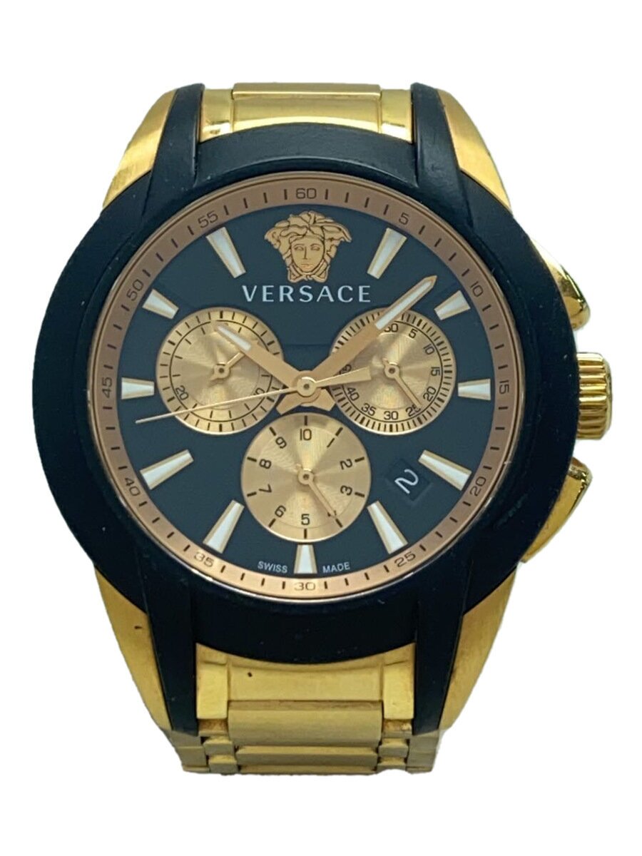 【中古】VERSACE◆クォーツ腕時計/アナログ/GLD/VEM8【服飾雑貨他】