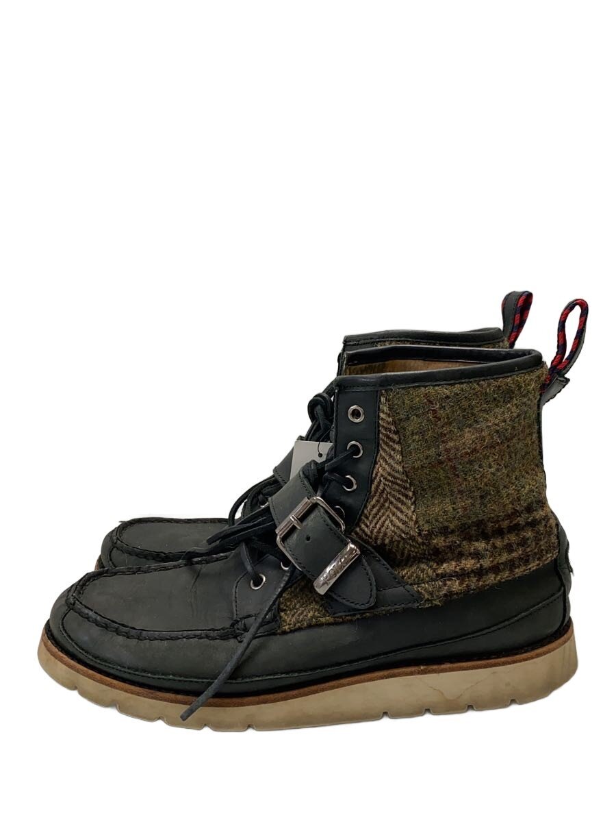 【中古】POLO RALPH LAUREN◆レースアップブーツ/26cm/BLK/レザー/1934/使用感有【シューズ】