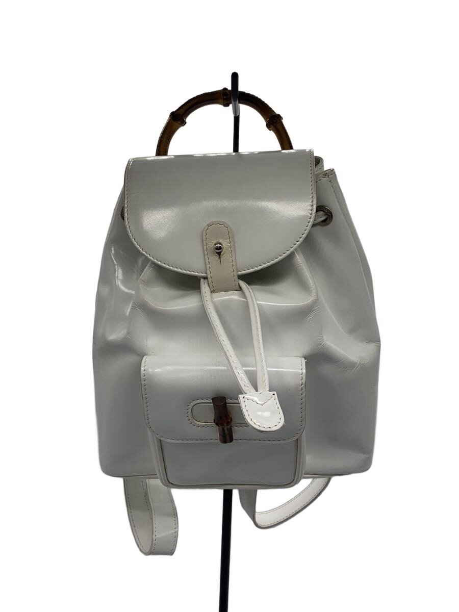 美品 希少GUCCI エナメル パテントレザーリュックインターロッキングGG