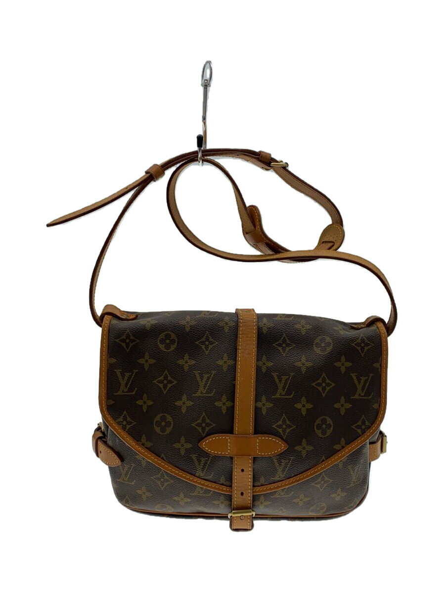 LOUIS VUITTON - 【中古】LOUIS VUITTON◆2)ソミュールMM_モノグラム・キャンバス_BRW/PVC/BRW【バッグ】