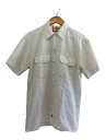 【中古】DICKIES◆半袖シャツ/ポリエステル/WHT/無地【メンズウェア】