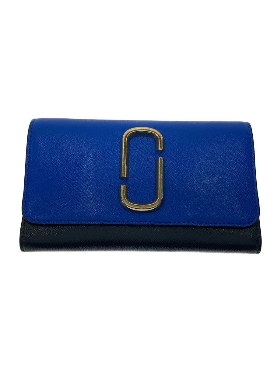 【中古】MARC JACOBS◆長財布/レザー/BLU/無地/レディース//【服飾雑貨他】