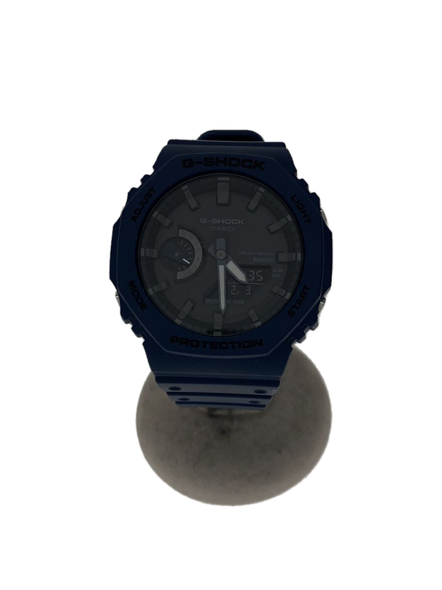 【中古】CASIO◆クォーツ腕時計/ソーラー/Bluetooth/デジアナ/ラバー/BLK/NVY/SS/GA-B2100【服飾雑貨他】