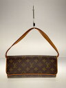 【中古】LOUIS VUITTON◆ポシェット・ツインPM_モノグラム・キャンバス_BRW/PVC/BRW【バッグ】