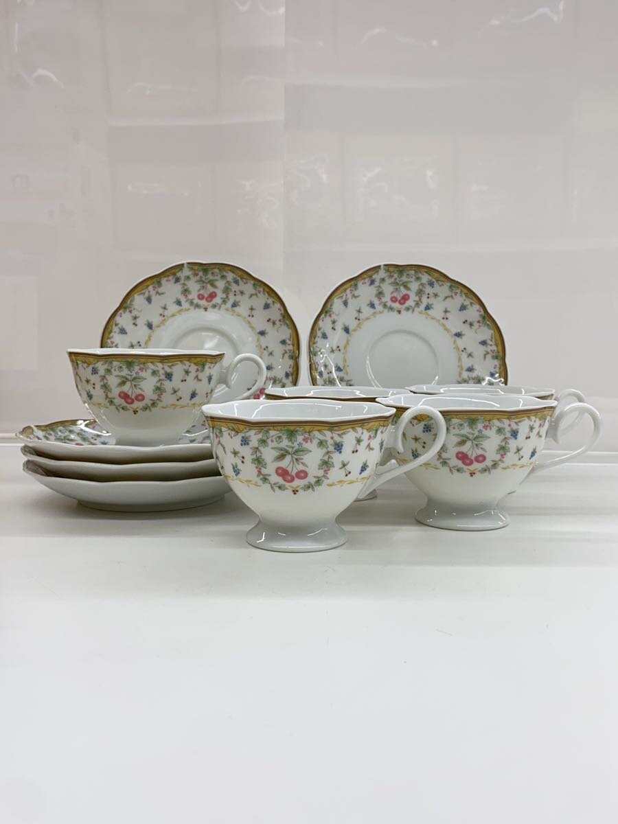 【中古】NARUMI◆カップ&ソーサー/5点セット/WHT【キッチン用品】