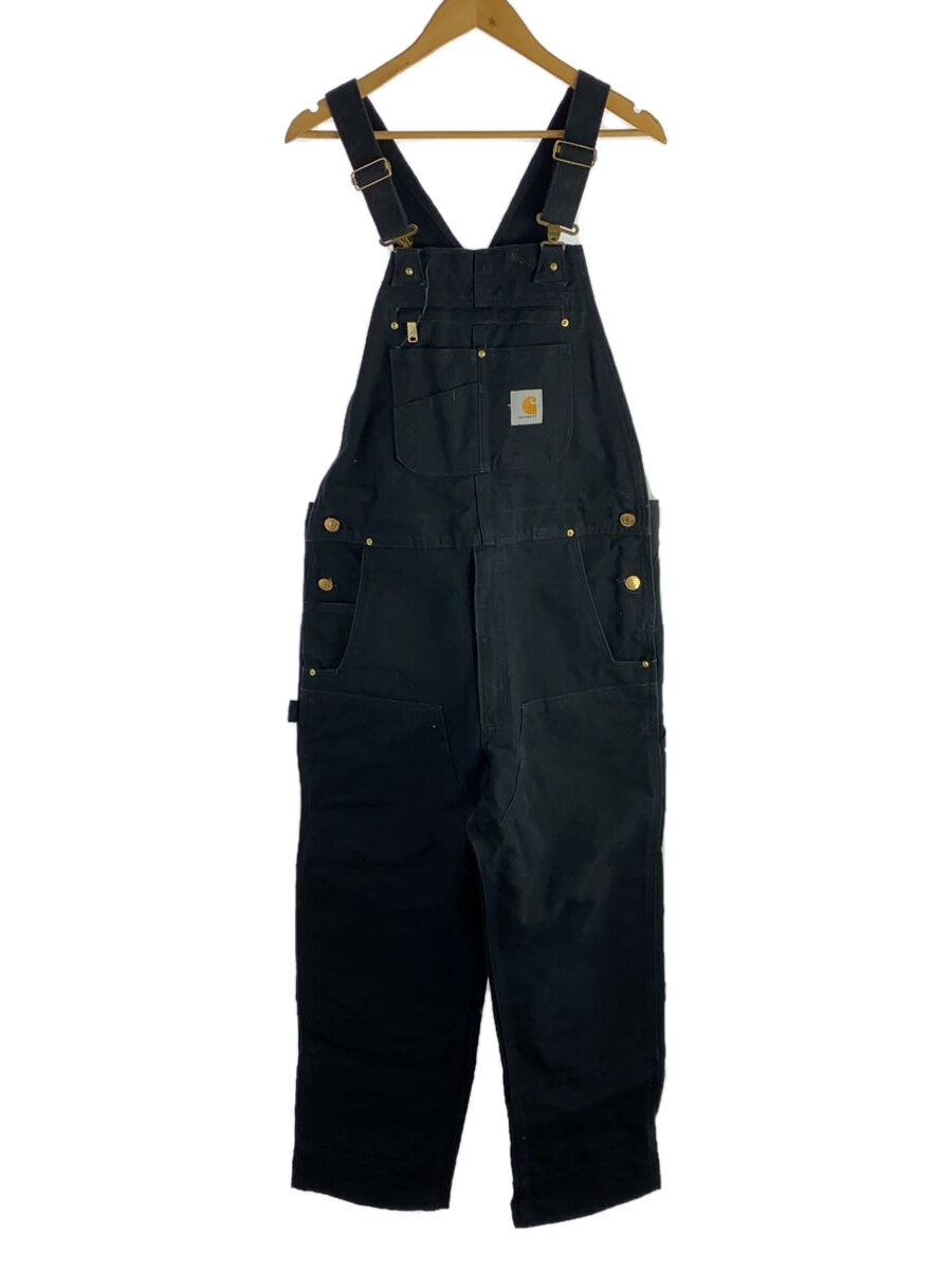 【中古】Carhartt◆オーバーオール/34/コットン/BLK/無地/102776-001//【メンズウェア】