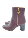 【中古】COACH◆IRIS LEATHER BOOTIE/ショートブーツ/23cm/BRD/G5303【シューズ】