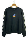 【中古】OFF-WHITE◆オフホワイト/グラフィック プリント スウェット/ブラック/OMBA025E19E30006【メンズウェア】