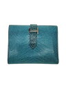 【中古】HERMES◆ベアン コンパクト リザード/2つ折り財布/--/GRN/無地/レディース【服飾雑貨他】
