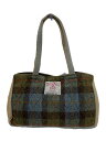 【中古】HARRIS TWEED◆トートバッグ/ウール/GRN/チェック【バッグ】