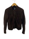 【中古】EMMETI◆襟汚れ/GOATSKIN SUEDE/レザージャケット・ブルゾン/44/スウェード/ブラウン【メンズウェア】(4)