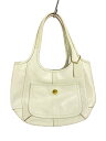 【中古】COACH◆ハンドバッグ/レザー/WHT/f10743【バッグ】