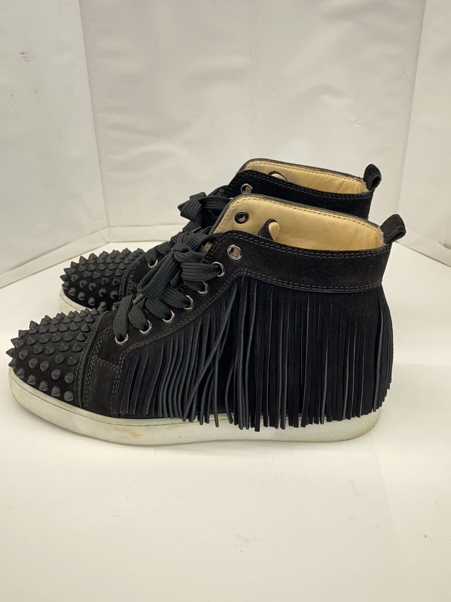 【中古】Christian Louboutin◆ハイカットスニーカー/37.5/BLK/フリンジ/【シューズ】