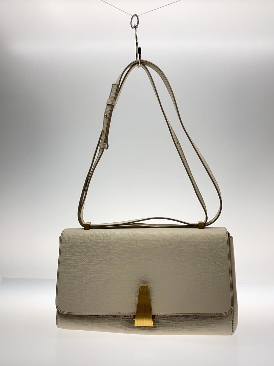 【中古】BOTTEGA VENETA◆ショルダーバッグ/レザー/WHT/無地/576143//【バッグ】