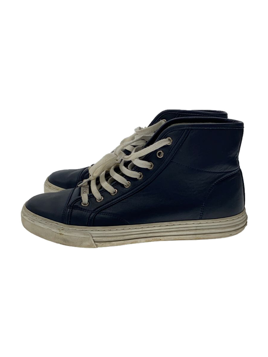 【中古】GUCCI◆ハイカットスニーカー/US7/ネイビー/NVY/レザー/423300【シューズ】