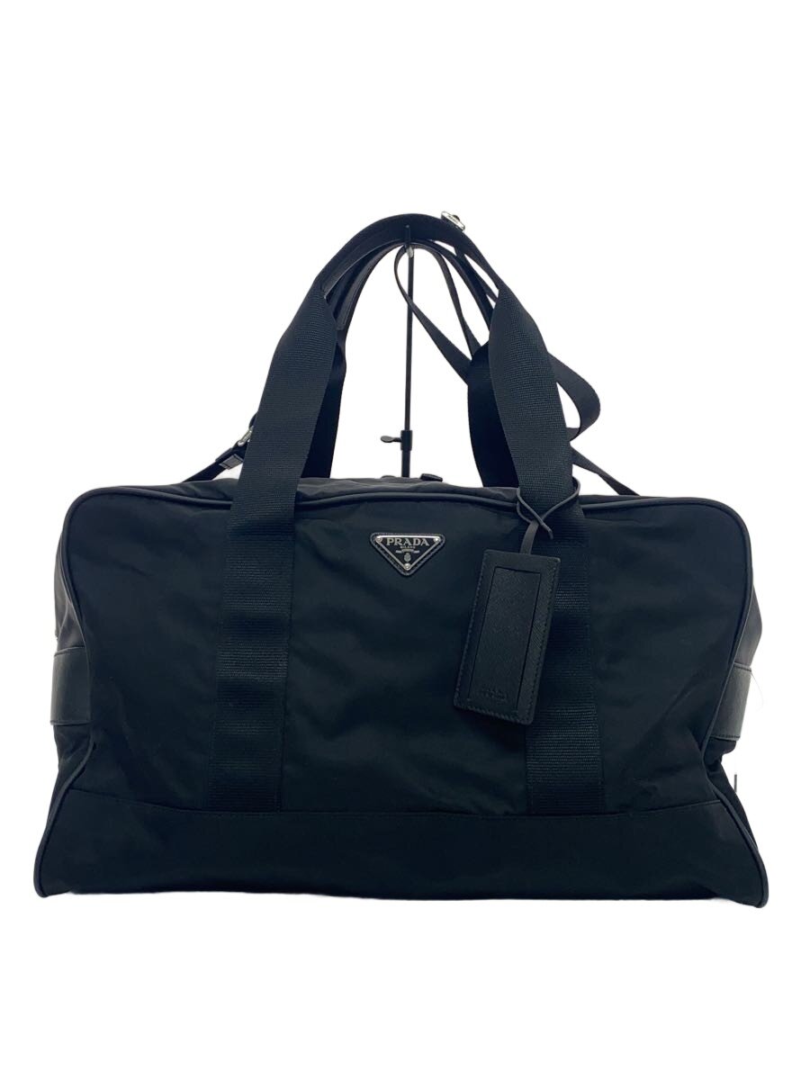 PRADA - 【中古】PRADA◆TESSUTO/SAFFIANO/トラベルバッグ/ボストンバッグ/ナイロン/ブラック/2VC033【バッグ】