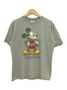 【中古】Disney◆Tシャツ/M/コットン/GRY【メンズウェア】