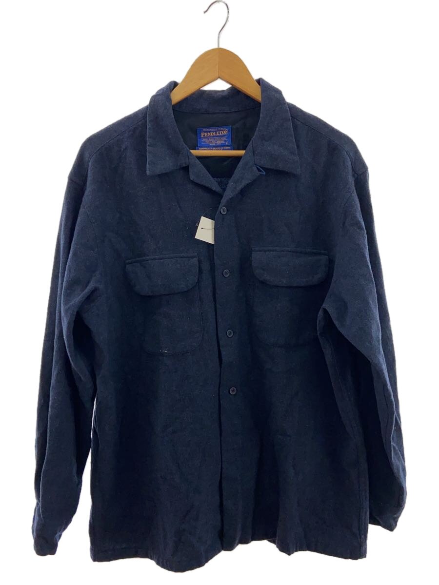 【中古】PENDLETON◆ボードシャツ/L/ウール/NVY【メンズウェア】