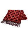 【中古】GUCCI◆601176/3G200/ハートスター/マフラー/ウール/RED/総柄/レディース【服飾雑貨他】(4)