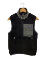 【中古】patagonia◆フリースベスト/XS/ポリエステル/BLK/23047【メンズウェア】