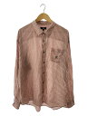 【中古】STUSSY◆長袖シャツ/XL/コットン/PNK/ストライプ【メンズウェア】