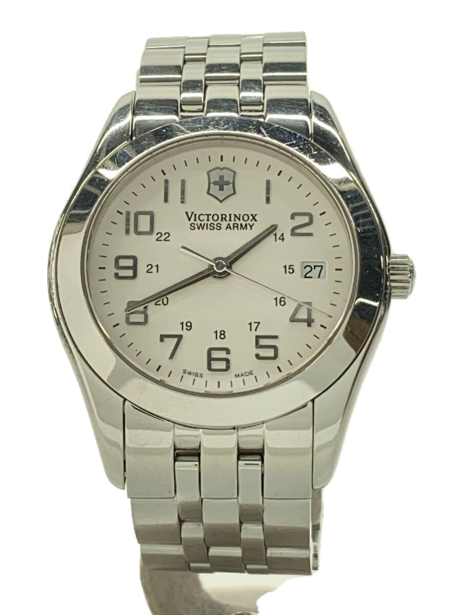 【中古】VICTORINOX◆クォーツ腕時計/アナログ/ステンレス/ホワイト/シルバー/SS/V25659//【服飾雑貨他】