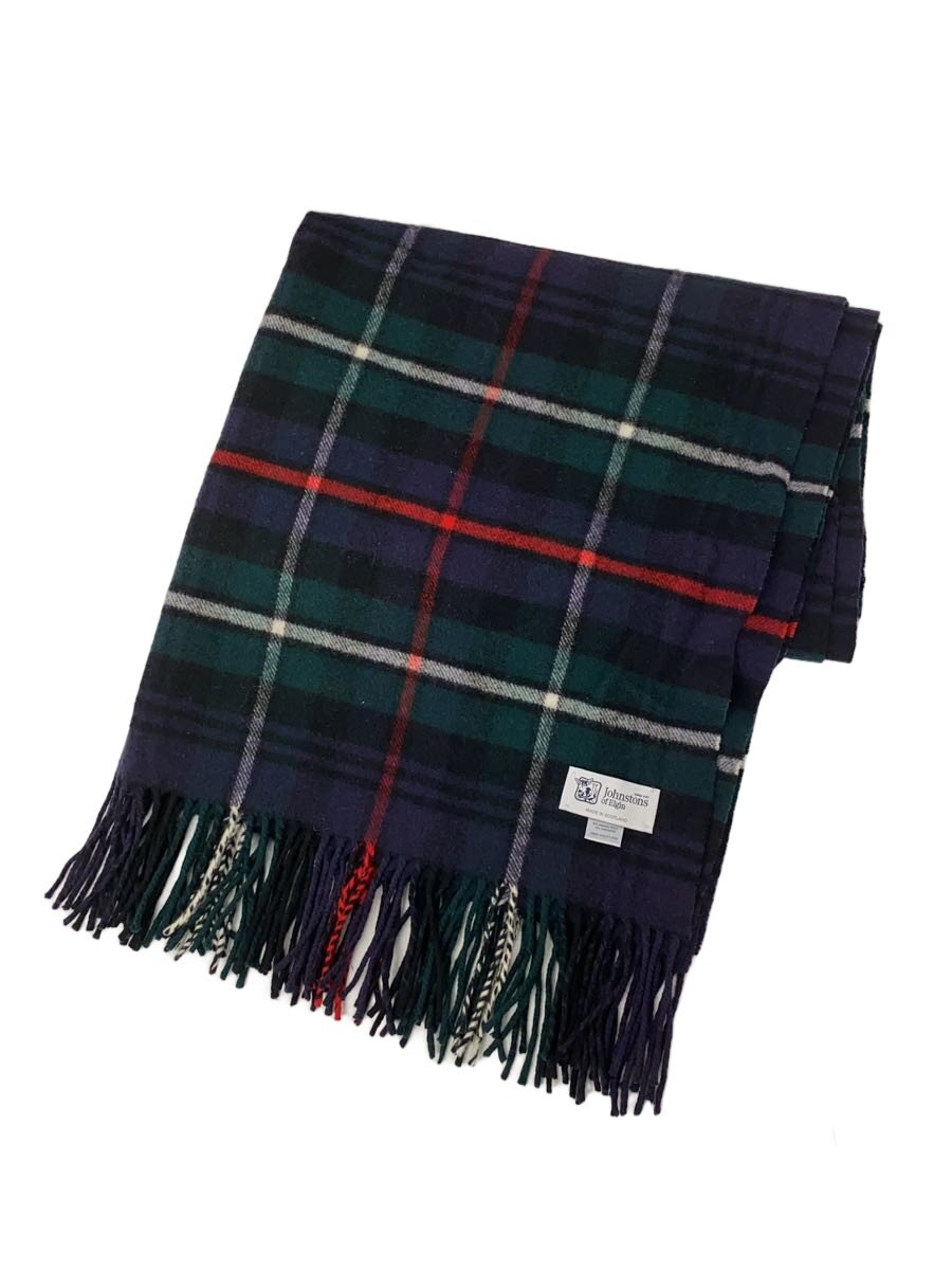 【中古】Johnston’s Of Elgin◆大判ストール/ウール/マルチカラー/チェック/レディース【服飾雑貨他】