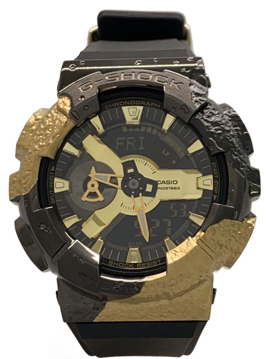 【中古】CASIO◆クォーツ腕時計_G-SHOCK/デジアナ/ラバー/BLK/BLK/SS【服飾雑貨他】
