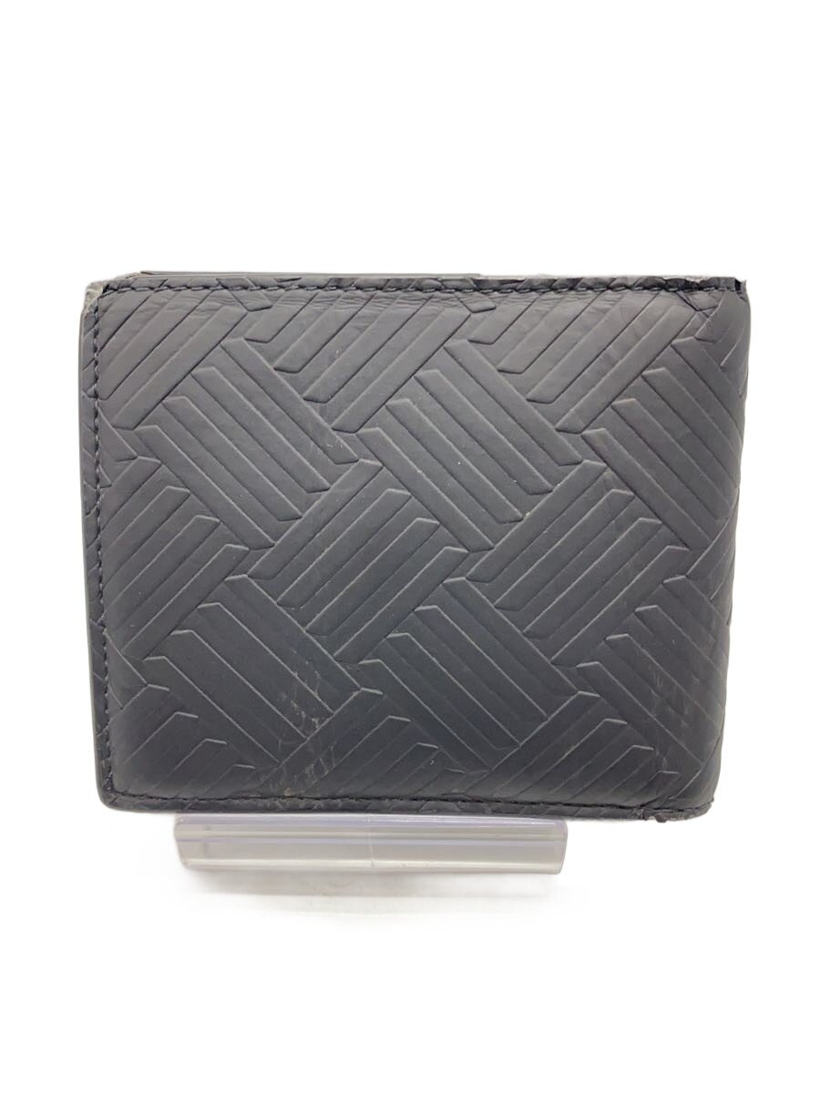 【中古】BOTTEGA VENETA◆ラバーイントレチャート/2つ折り財布/--/BLK/メンズ【服飾雑貨他】