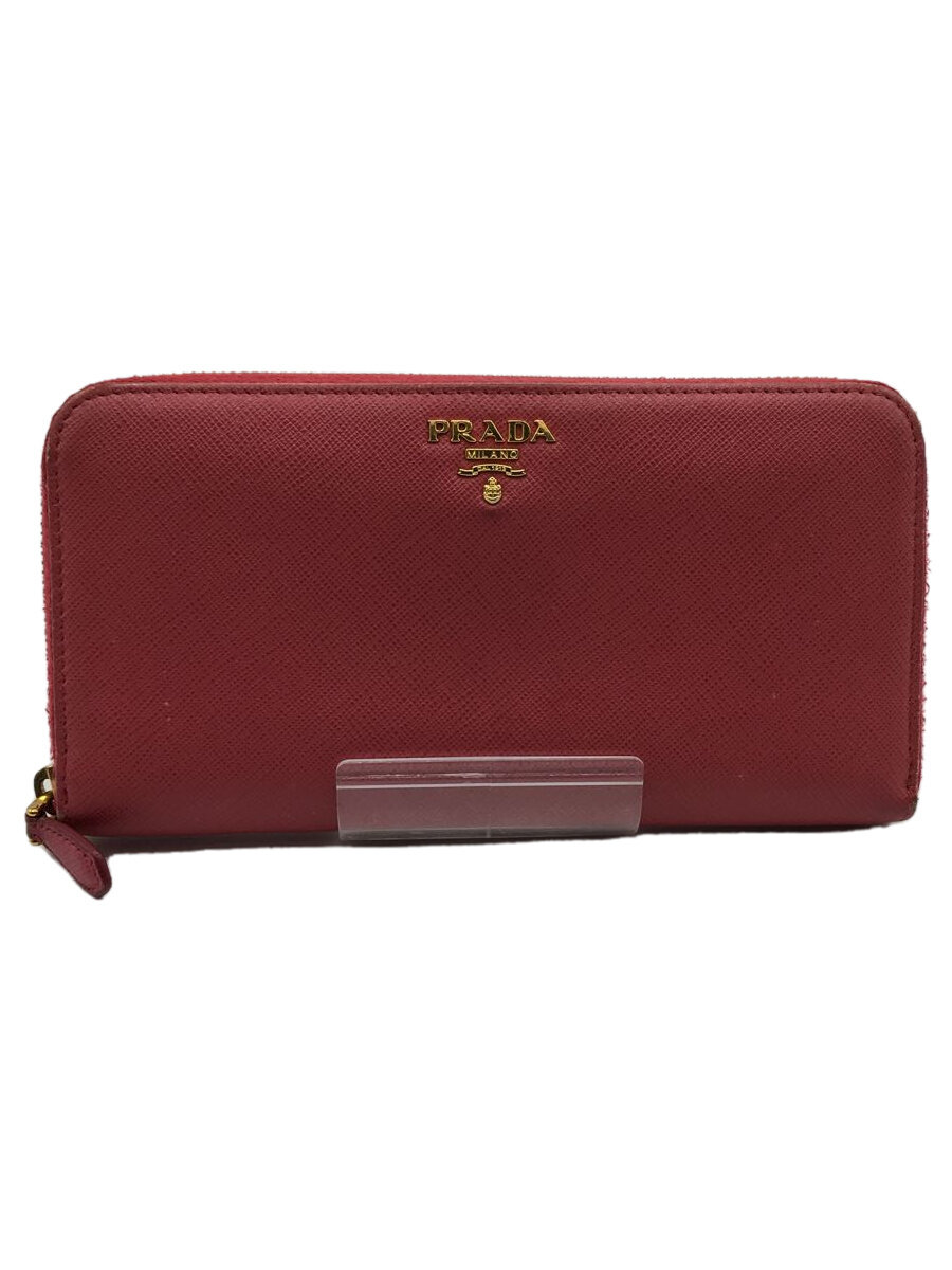 【中古】PRADA◆長財布/レザー/PNK/レディース//【服飾雑貨他】