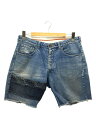 【中古】Nasngwam◆ショートパンツ/L/コットン/BLU/シミ有り【メンズウェア】(4)