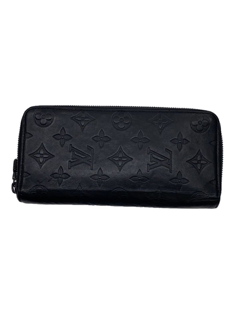 【中古】LOUIS VUITTON◆ジッピー・ウォレット・ヴェルティカル_モノグラム・シャドウ/牛革/BLK/メンズ【服飾雑貨他】