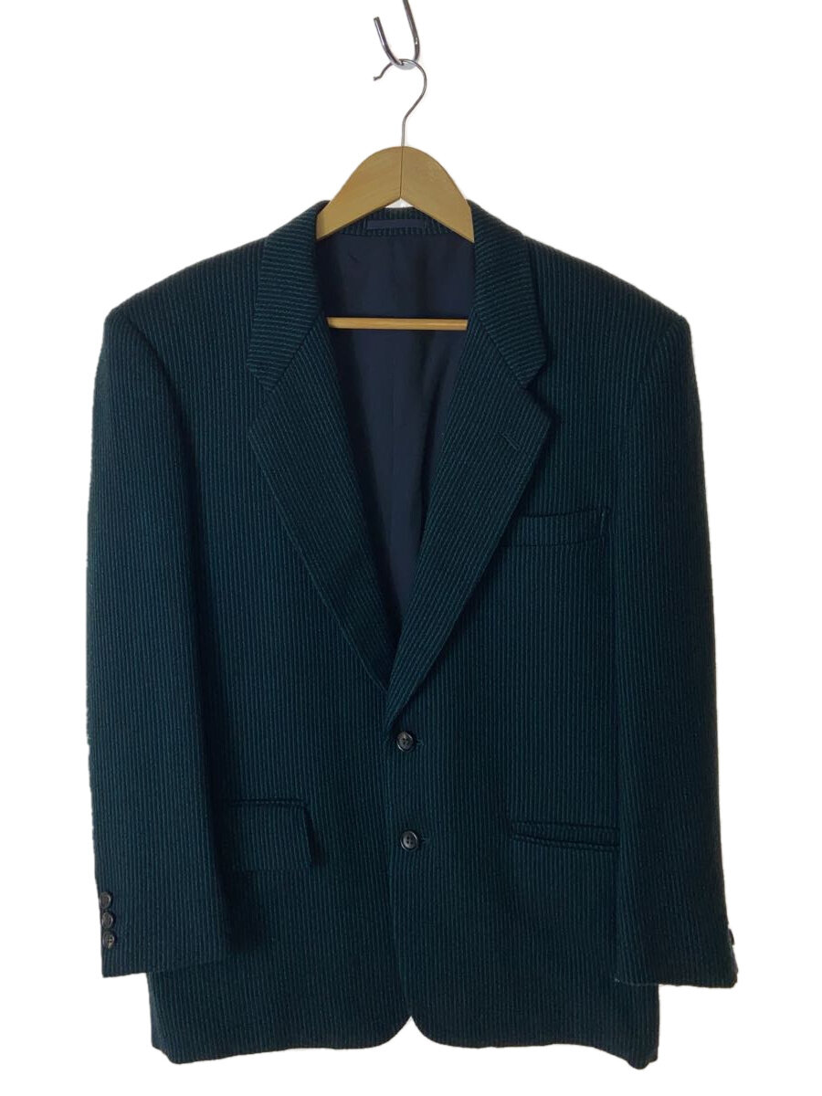 【中古】COMME des GARCONS HOMME◆90s/テーラードジャケット/S/ウール/GRN/ストライプ/HJ-08017S/田中オム【メンズウェア】
