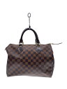【中古】LOUIS VUITTON◆1)スピーディ30_ダミエ・エベヌ_BRW/PVC/BRW【バッグ】