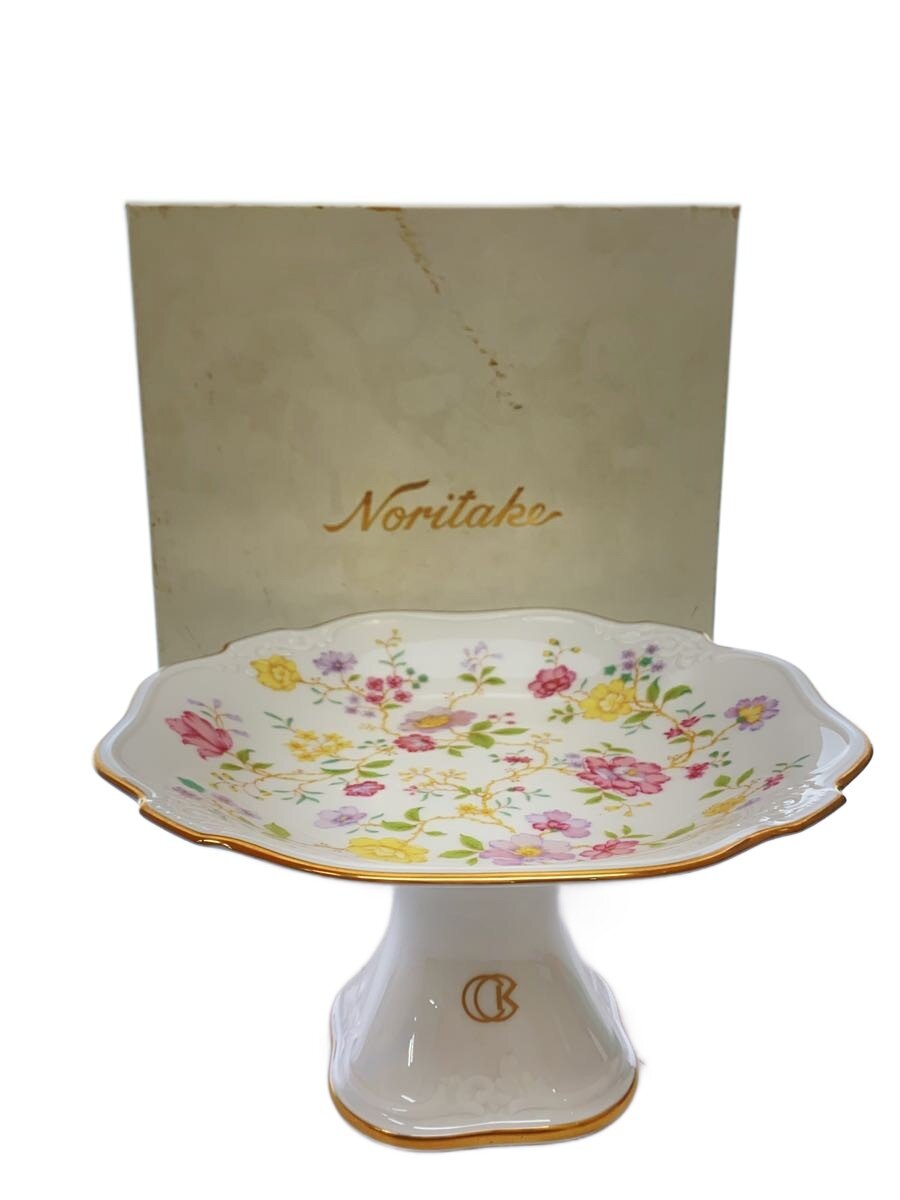 【中古】Noritake◆ケーキスタンド/花柄/未使用品/箱有/箱ダメージ/底面に企業名有【キッチン用品】