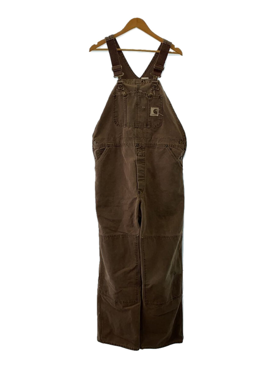 【中古】Carhartt◆USA製/ダック地/ダブルニー/オーバーオール/38/コットン/BRW/R06CHT【メンズウェア】